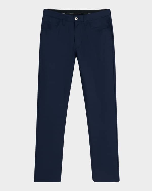 Giorgio Armani Men's Cotton-Silk Stretch Pants | Neiman Marcus