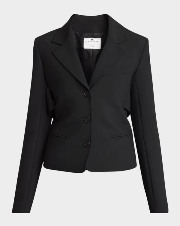 Coperni Trompe-Loeil Crop Jacket | Neiman Marcus