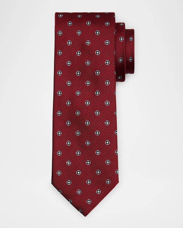 Men's Microfantasy Silk Medallion Tie
