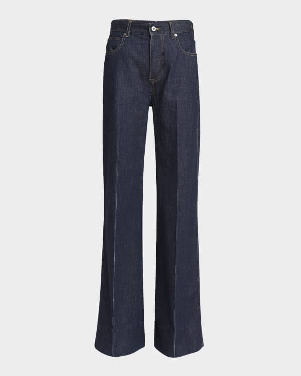 Givenchy High-Rise Pleated Baggy Wide-Leg Denim Pants