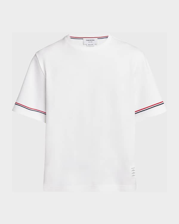Tシャツ・カットソー THOM BROWNE FW25 4-BAR KNIT T-SHIRT (FKA495A Y3017100) Pointelle Cable Stitch 4-Bar Tee | Thom Browne