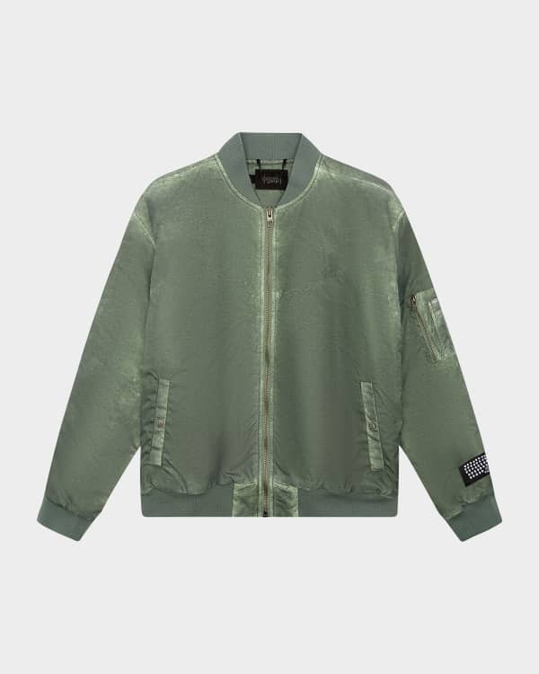 Ksubi Men's Overdyed Royalty Bomber Jacket | Neiman Marcus Ksubi Men's Overdyed Royalty Bomber Jacket | Neiman Marcus