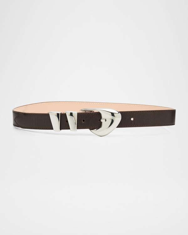 BY FAR Domino Semi-Patent Leather Belt | Neiman Marcus display picture 1