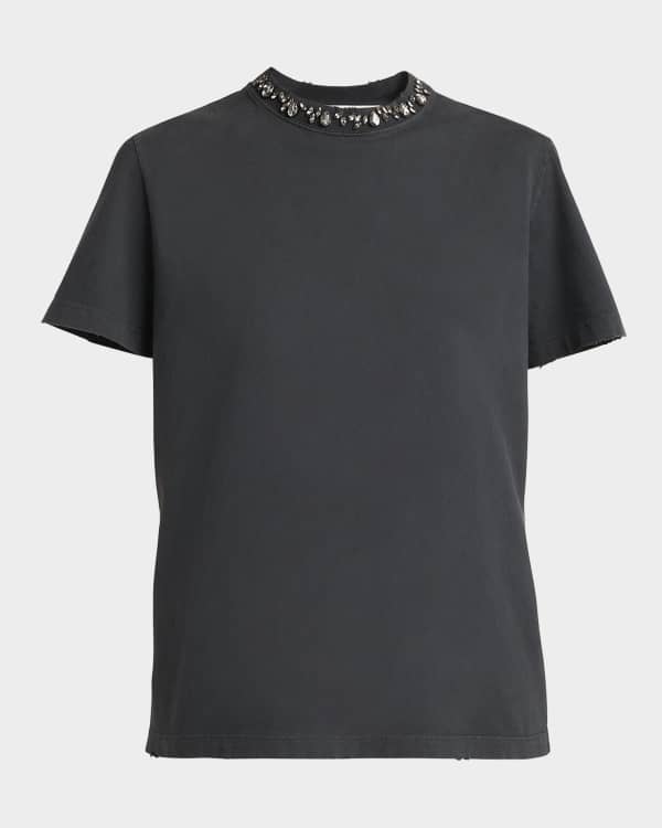 Marc Jacobs Crystal Logo Short-Sleeve Oversized T-Shirt