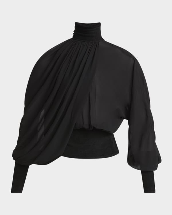 hyke RIBBED TURTLENECK SWEATER CAPE