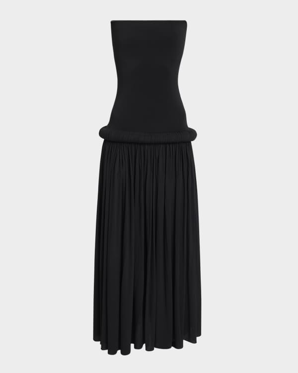 ALAIA Grommet Eyelet Crossover Halter Maxi Dress | Neiman Marcus