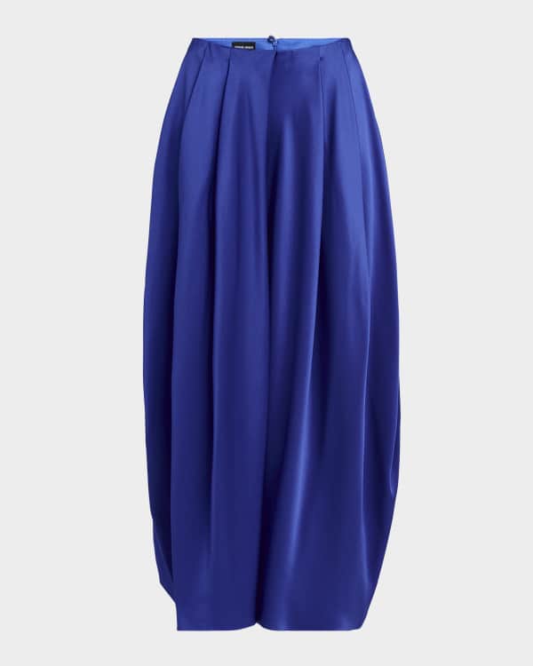 Brunello Cucinelli Satin Cady Long Mermaid Skirt | Neiman Marcus