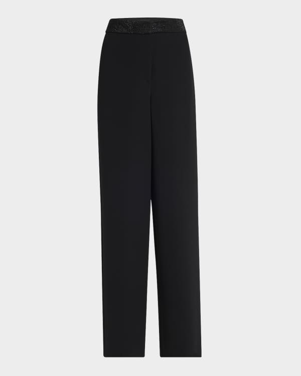 Giorgio Armani Fluid Wool Straight-Leg Trousers | Neiman Marcus