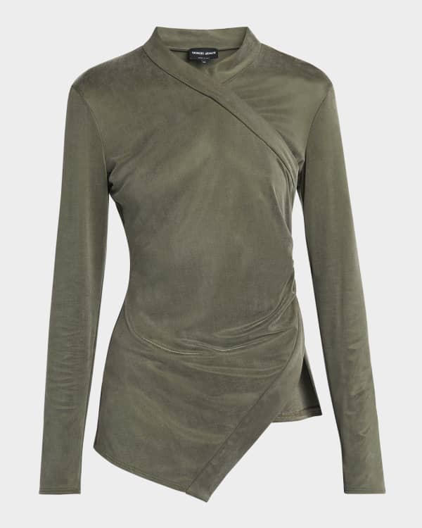 Etro Paisley Foliage-Print Jersey Long-Sleeve Top | Neiman