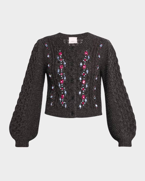 トップス S sequin cardigan cropped Women's Sequin Crop Cardigan Tops Lightweight Fashion Bow Front