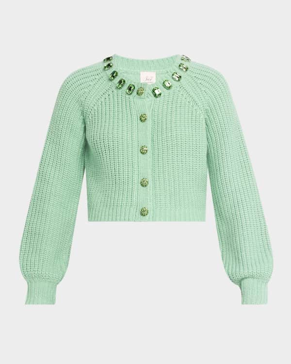 Cinq a Sept Dreama Marnie Feathered-Cuff Cardigan | Neiman
