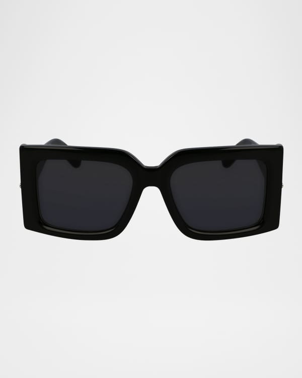 BALMAIN スクエアフレムサンクラス 1019000 0 Balmain Imperial Black Acetate & Titanium Rectangle