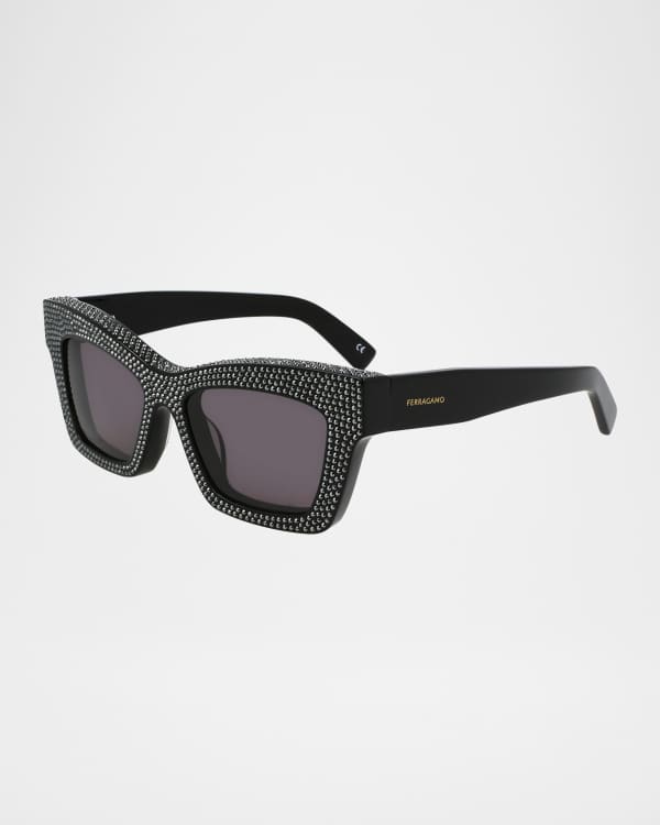 FF DIAMONDS CAT-EYE FRAME SUNGLASSES 58002 IN ACETATE