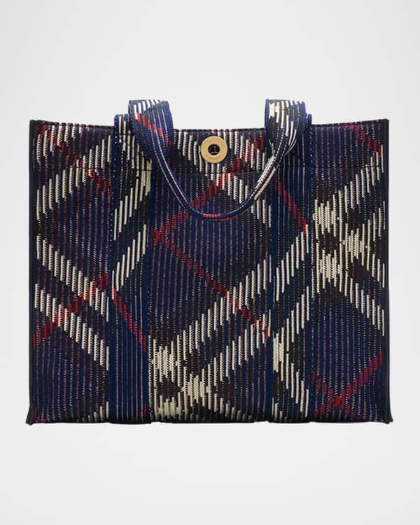 Burberry Small East-West Monogram Book Tote Bag | Neiman Marcus