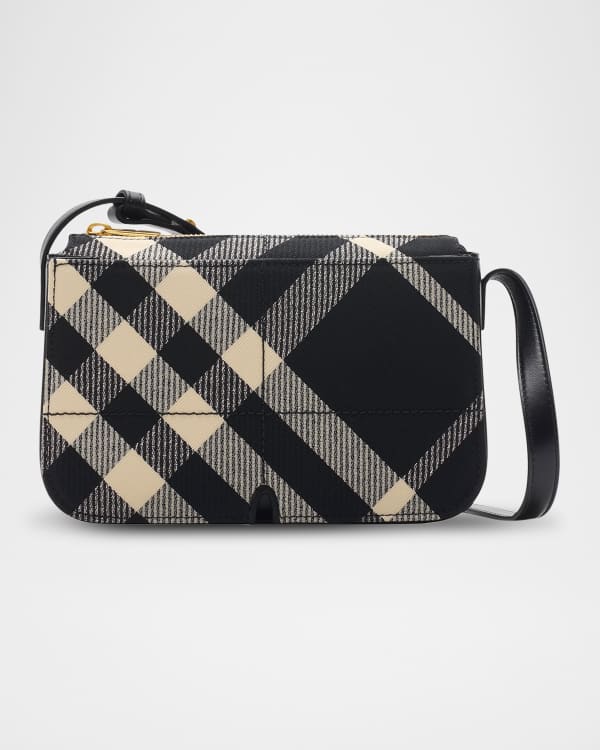 Burberry Shield Check Crossbody Bag Neiman Marcus