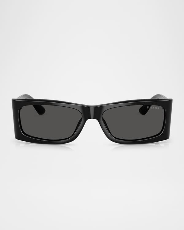 PRADA サングラス Acetate And l Sunglasses Prada Men's Geometric Rectangle Acetate Sunglasses | Neiman