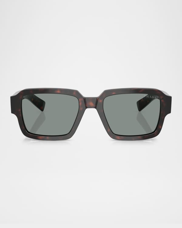 Prada Men's Acetate Rectangle Sunglasses | Neiman Marcus