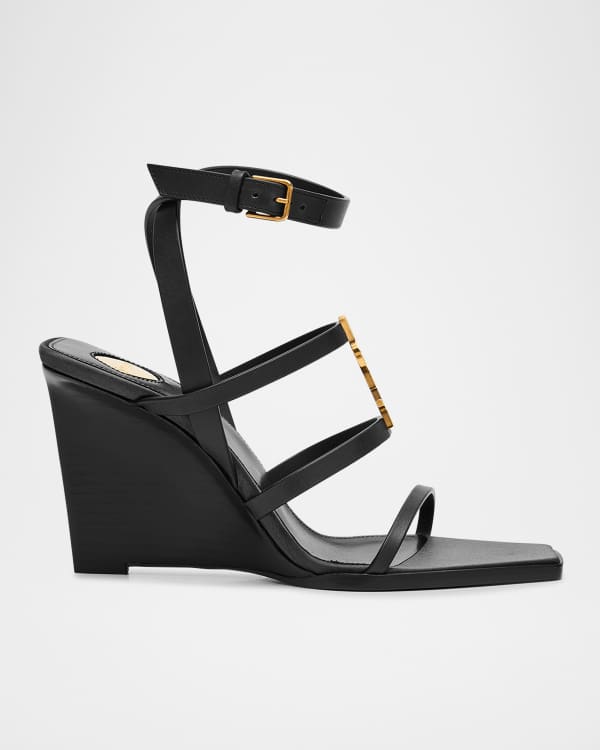 Gianvito Rossi Metallic Woven Wedge Platform Sandals