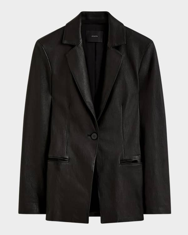 ジャケット Loulou Studio Black double-breasted jacket in cotton and lin LOULOU STUDIO Donau double-breasted wool-twill blazer | THE