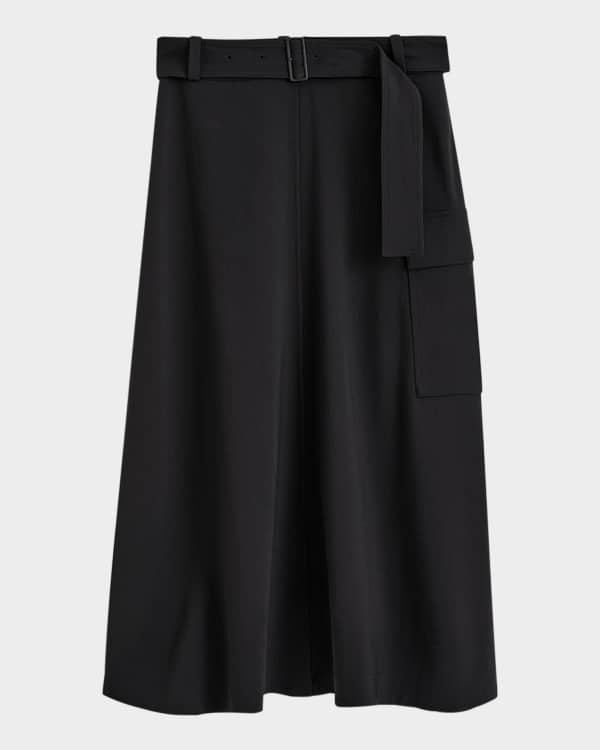 Joseph Straight Ribbed Striped Midi Skirt | Neiman Marcus