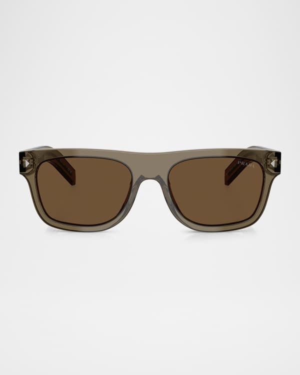 Prada Men's Acetate Rectangle Sunglasses | Neiman Marcus