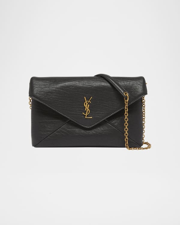 Saint Laurent Uptown YSL Pouch in Croc Embossed Leather Neiman Marcus