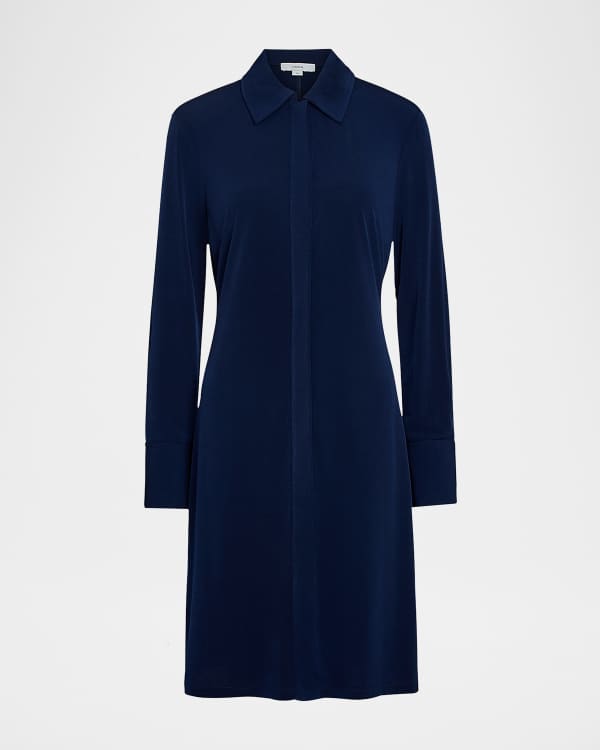 Vince Elbow-Sleeve Mini Polo Dress | Neiman Marcus