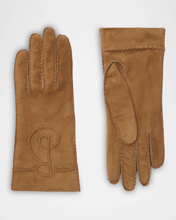 Max Mara Ombrato Teddy Mittens | Neiman Marcus