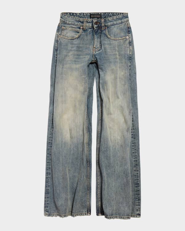 Balenciaga Biker Darts Japanese Denim Pants | Neiman Marcus