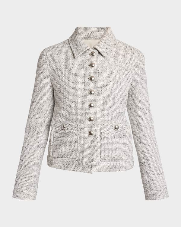 NIC ZOE Ruffle Cuff Textured Fringe Jacket Neiman Marcus