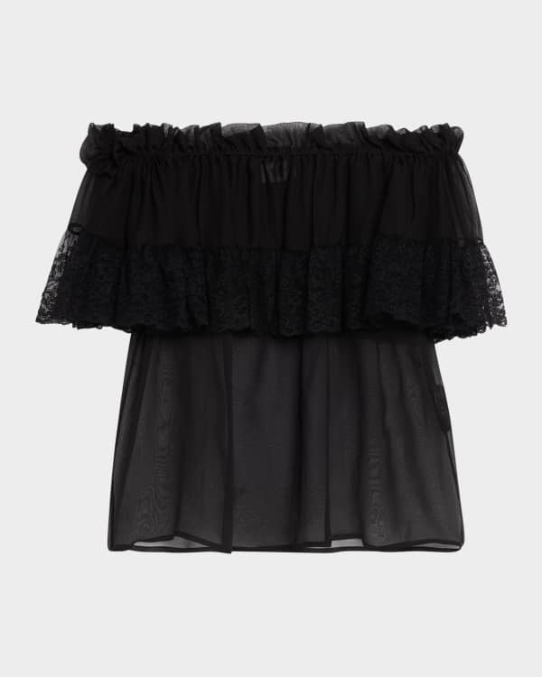 Givenchy 4G Monogram Semi-Sheer Blouse | Neiman Marcus