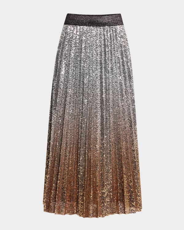 Polo Ralph Lauren Sequin Stretch Mesh Midi Skirt | Neiman Marcus