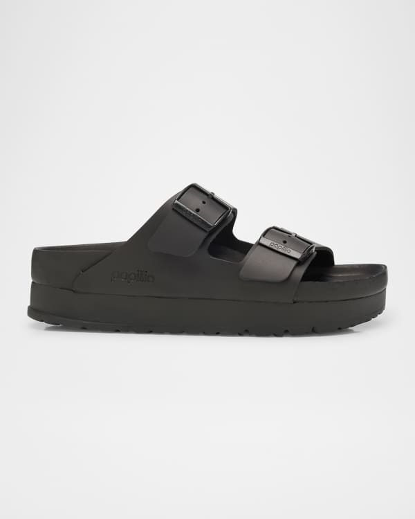 BIRKENSTOCK St Barths Leather Dual Buckle Slide Sandals BIRKENSTOCK St Barths Leather Dual Buckle Slide Sandals
