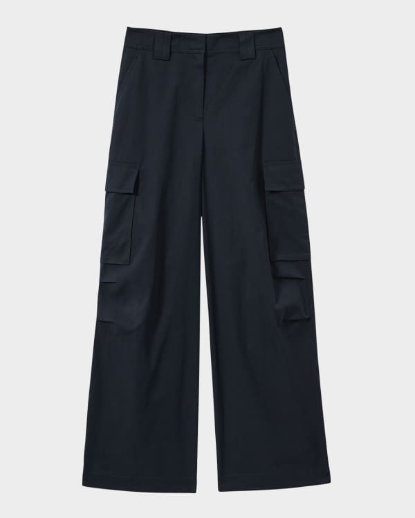 Satin wide leg cargo pants