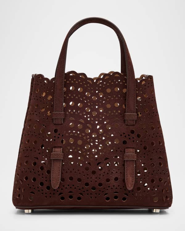 『Tiny Angele』 ALAIA Angele 25 Calf Leather Top-Handle Bag | Neiman Marcus