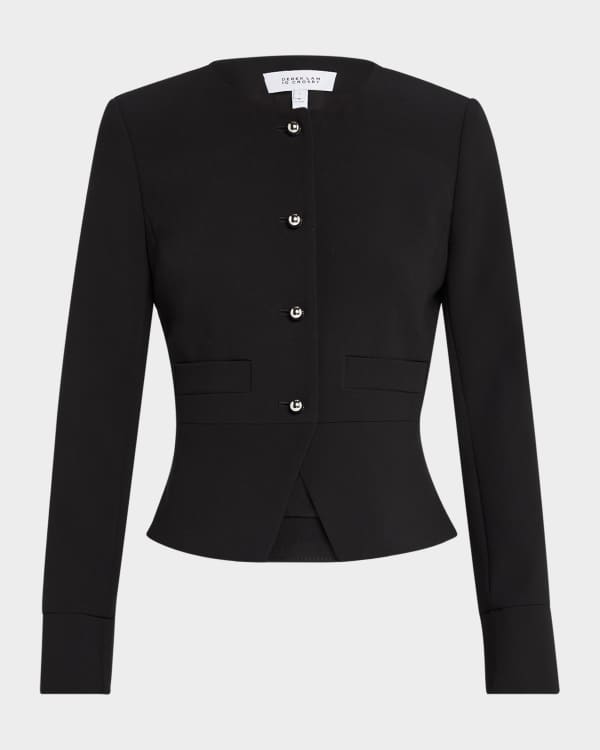 Theory Linen Blend Cropped Peplum Jacket Neiman Marcus
