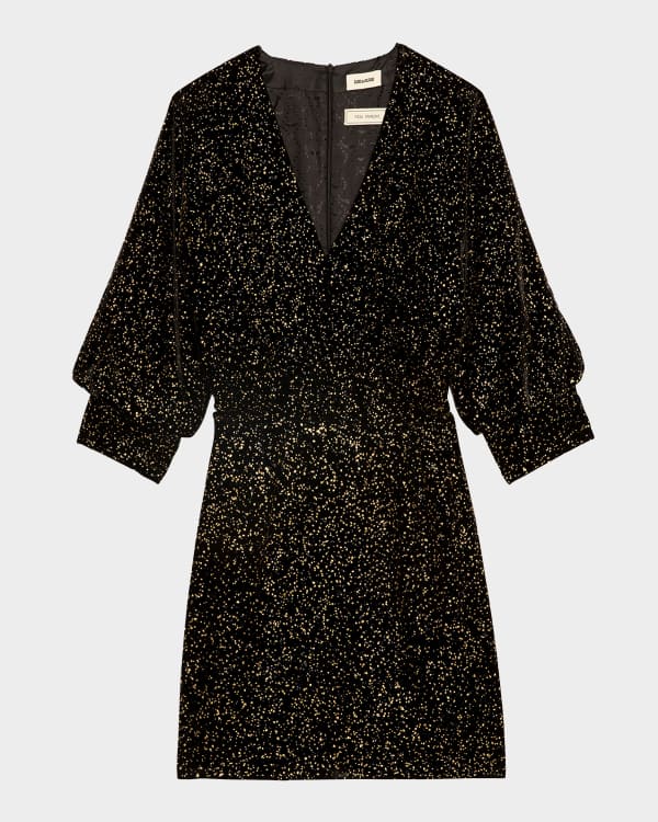 Zadig & Voltaire Rasha Crinkled Leather Mini Dress | Neiman Marcus