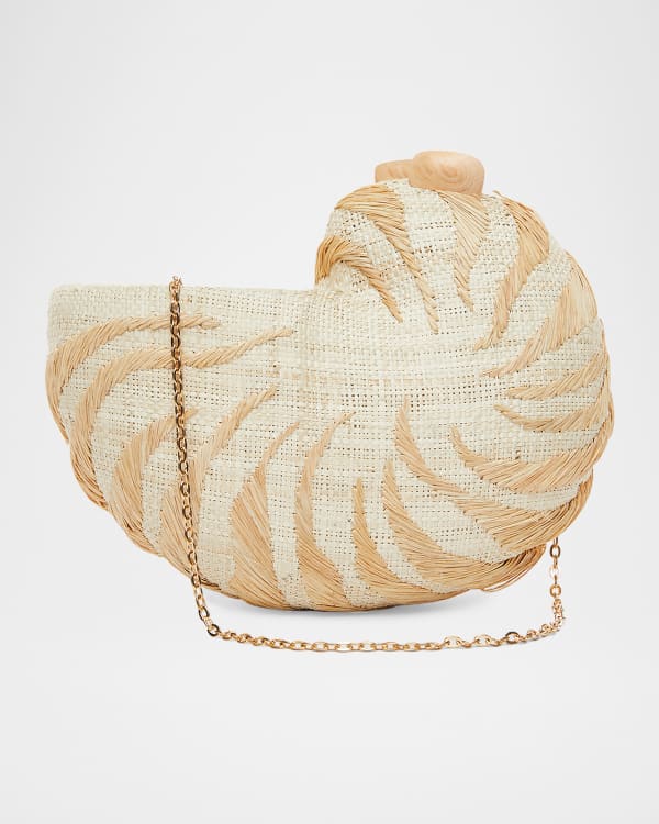 POOLSIDE The Disco Ball Pearly Straw Top Handle Bag Neiman Marcus