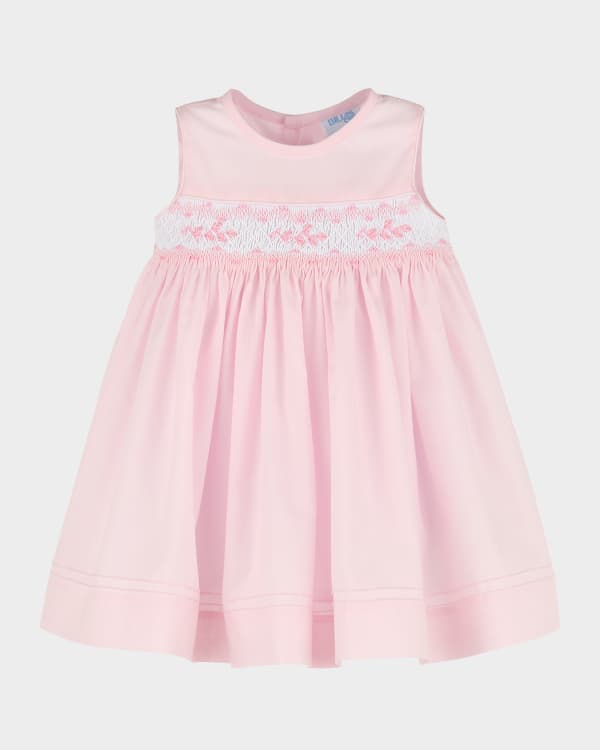 Luli Me Girl s Classic Smocked Bishop Dress W Bloomers Size Newborn 18M Neiman Marcus