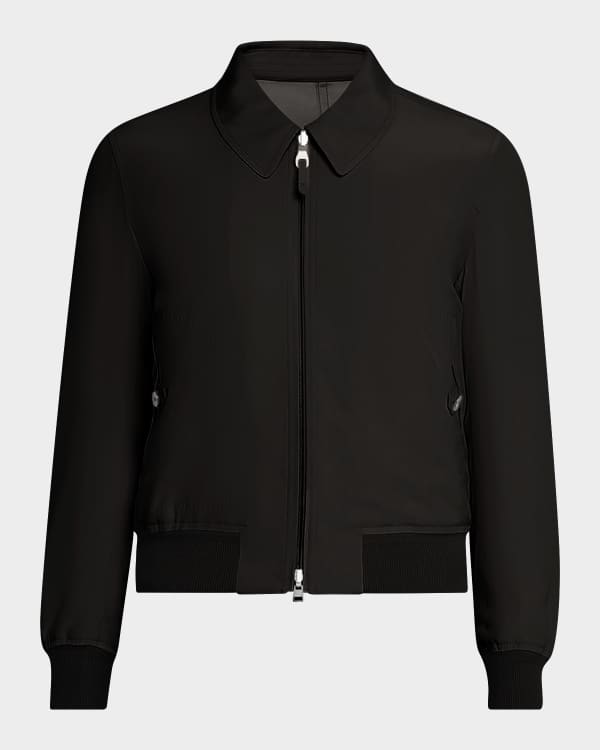 TOM FORD Men's Wool-Silk Faille Water-Resistant Field Jacket