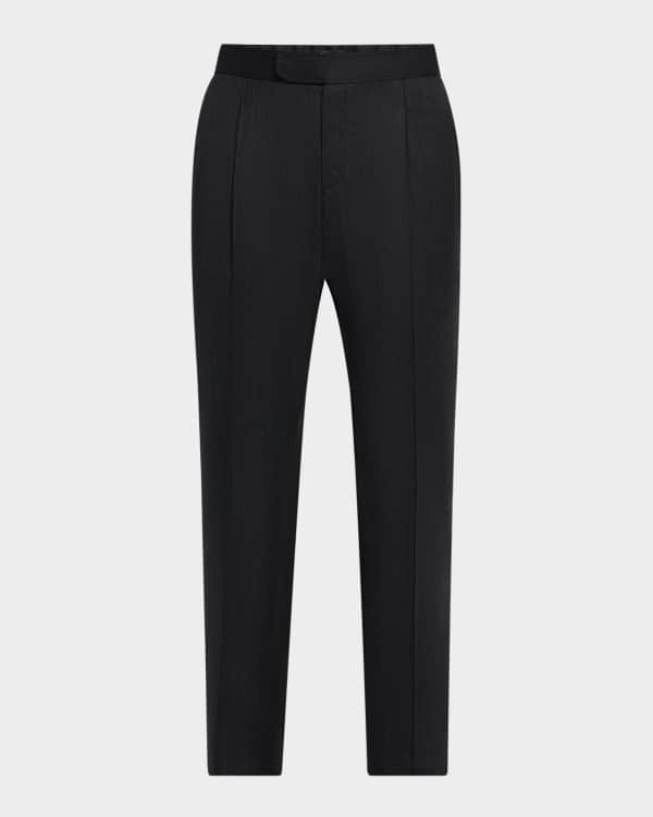 Tonywack Men's Wool Blend Trousers Beige