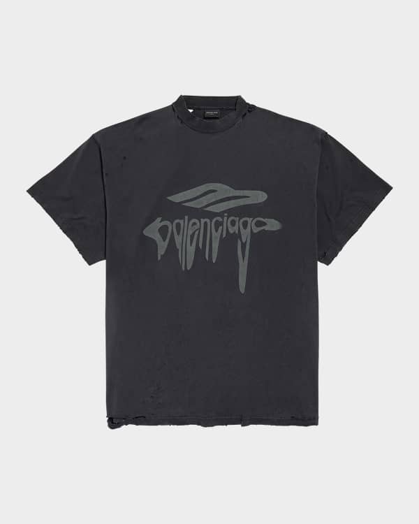 送料込+BALENCIAGA+Balenciaga Hand-drawn Tシャツ Balenciaga Men's Hand Drawn Balenciaga T Shirt Large Fit