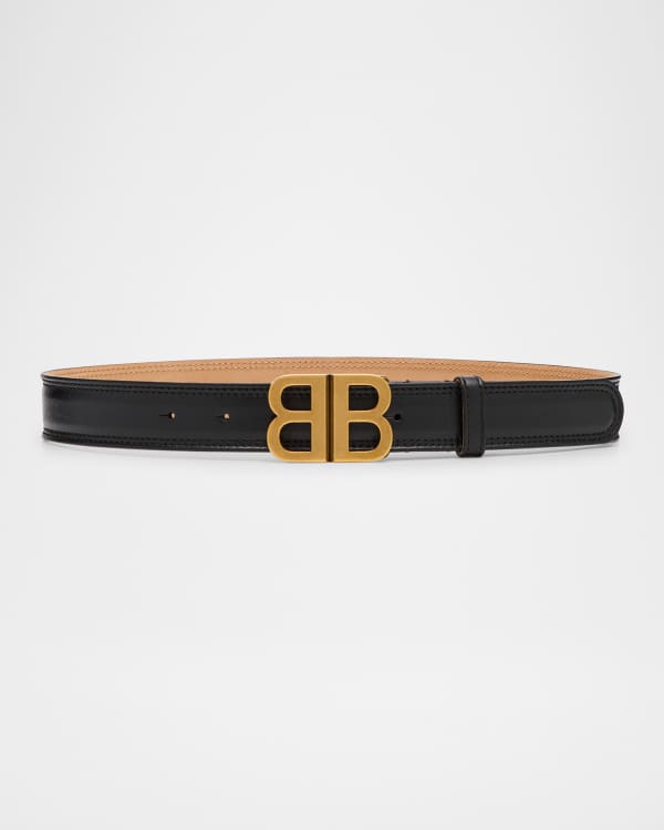 Valentino Garavani VLogo Wide Box Leather Belt, 70mm