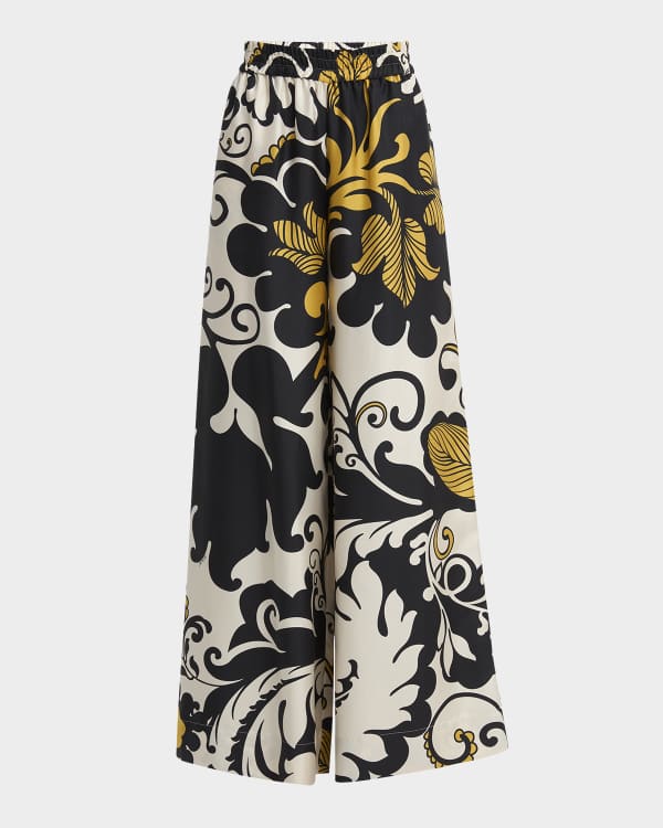 パンツ La Double J Wide-Leg Silk Trousers With Floral Pattern 23691604_53682935_600.jpg