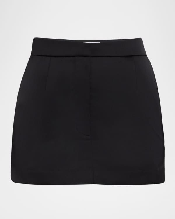 McQueen Brushstroke-Print Ruffle Polyfaille Skirt | Neiman