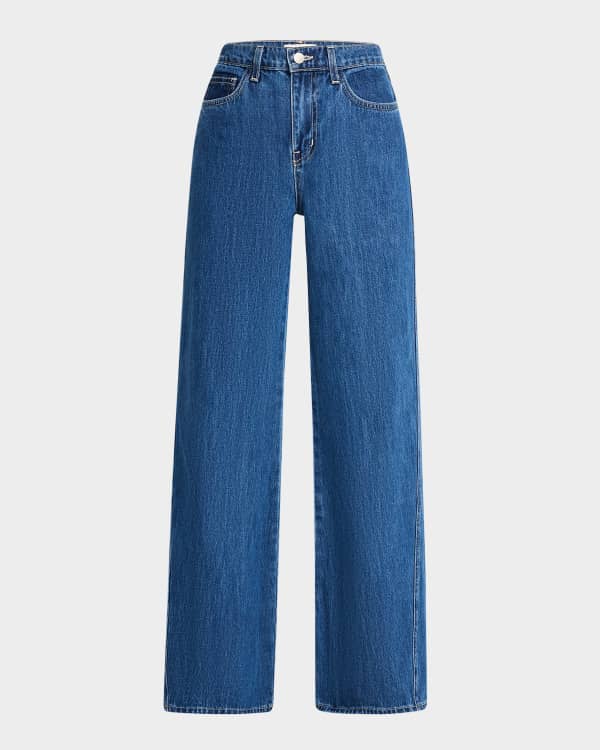 L'Agence Alicent High-Rise Sneaker Wide-Leg Jeans | Neiman