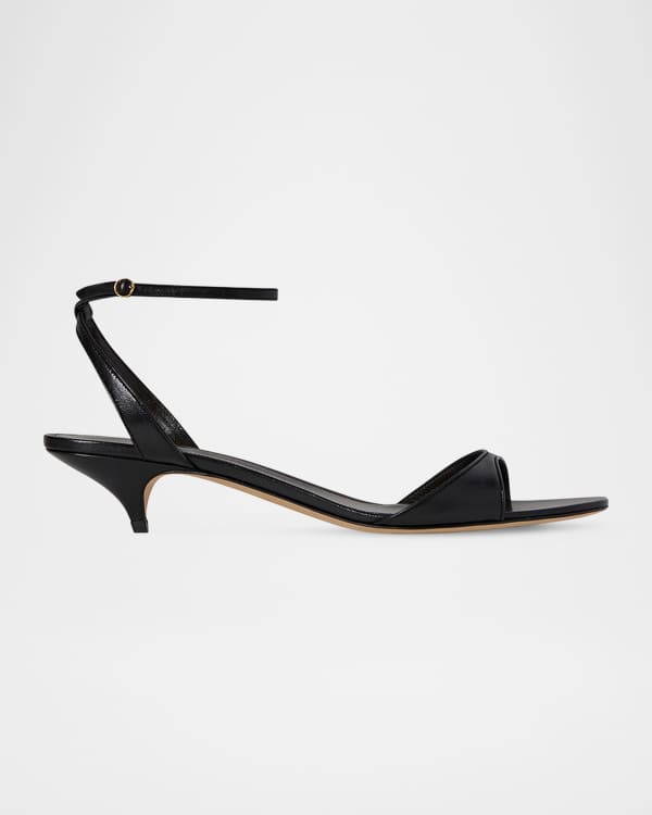 THE ROW 80mm Leather T-Strap Sandals | Neiman Marcus
