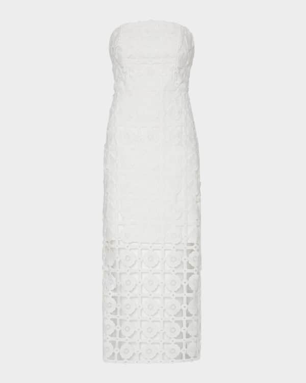 Cami NYC Andres Faux-Leather Strapless Slit Midi Dress | Neiman Marcus