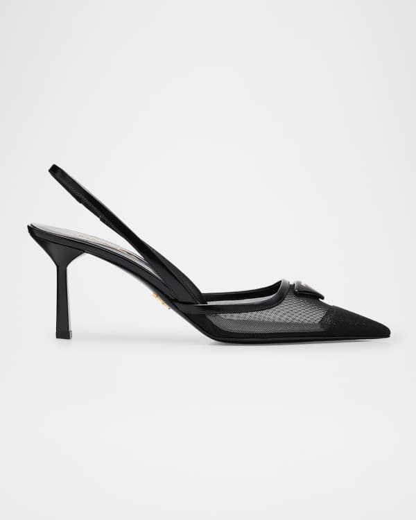 Patent Padded Triangle Slingback Pumps