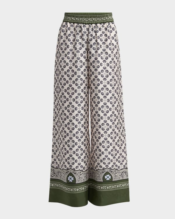 AREA Crystal Butterfly Cutout Flared Pants | Neiman Marcus